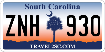 SC license plate ZNH930