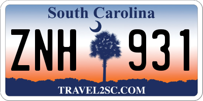 SC license plate ZNH931