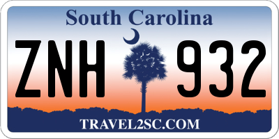 SC license plate ZNH932