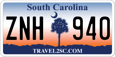 SC license plate ZNH940