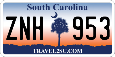 SC license plate ZNH953