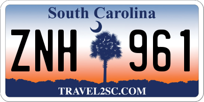 SC license plate ZNH961