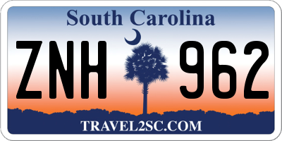 SC license plate ZNH962