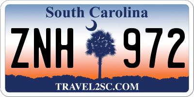 SC license plate ZNH972