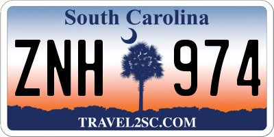 SC license plate ZNH974