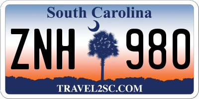 SC license plate ZNH980