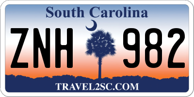 SC license plate ZNH982