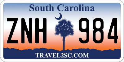 SC license plate ZNH984