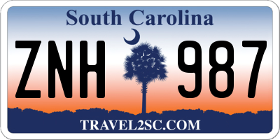 SC license plate ZNH987