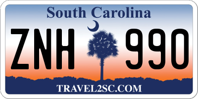 SC license plate ZNH990