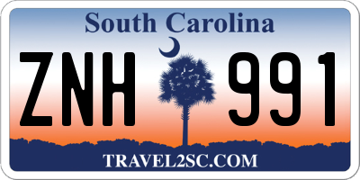 SC license plate ZNH991