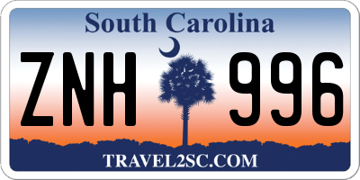 SC license plate ZNH996