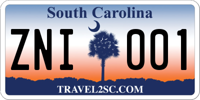 SC license plate ZNI001