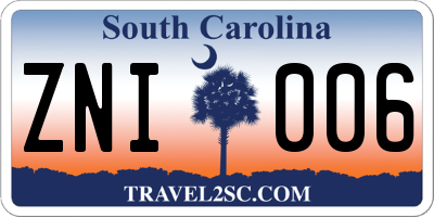SC license plate ZNI006