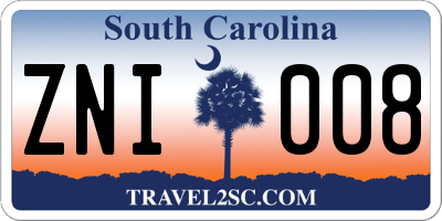 SC license plate ZNI008