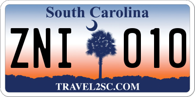 SC license plate ZNI010