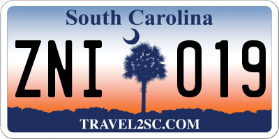 SC license plate ZNI019