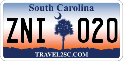 SC license plate ZNI020