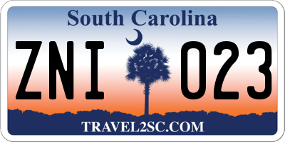 SC license plate ZNI023