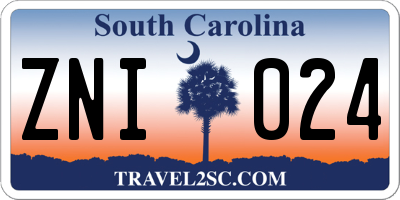 SC license plate ZNI024