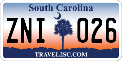 SC license plate ZNI026