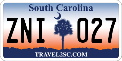 SC license plate ZNI027