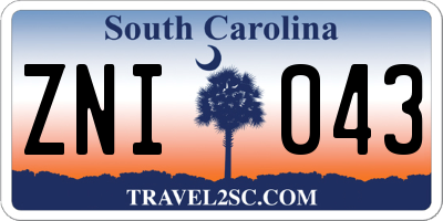 SC license plate ZNI043