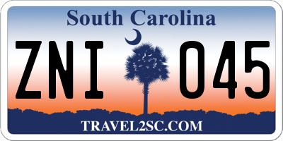 SC license plate ZNI045