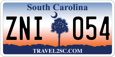 SC license plate ZNI054