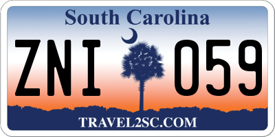 SC license plate ZNI059