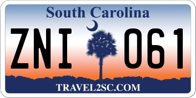 SC license plate ZNI061