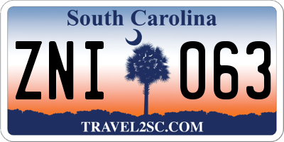 SC license plate ZNI063
