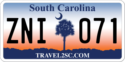 SC license plate ZNI071