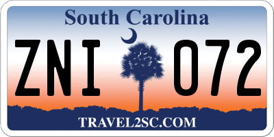 SC license plate ZNI072