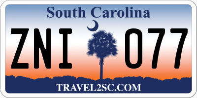 SC license plate ZNI077