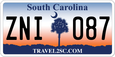 SC license plate ZNI087