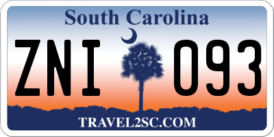 SC license plate ZNI093