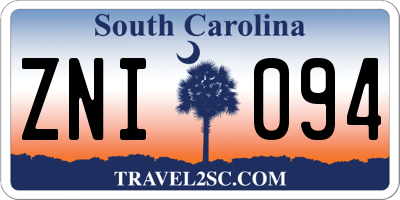 SC license plate ZNI094