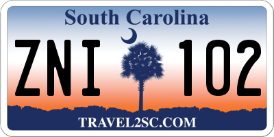SC license plate ZNI102