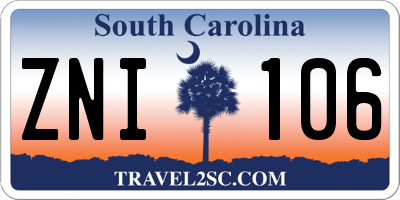 SC license plate ZNI106