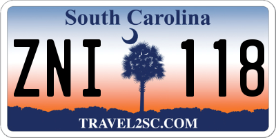 SC license plate ZNI118