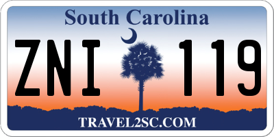 SC license plate ZNI119
