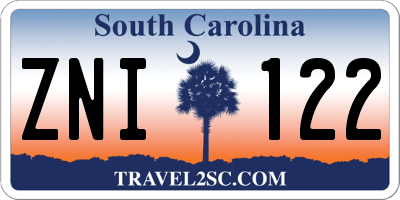 SC license plate ZNI122