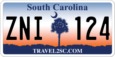 SC license plate ZNI124