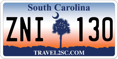 SC license plate ZNI130