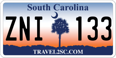SC license plate ZNI133