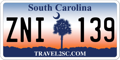 SC license plate ZNI139