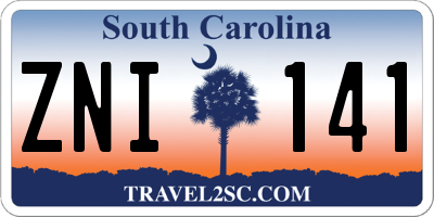 SC license plate ZNI141