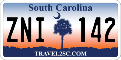 SC license plate ZNI142