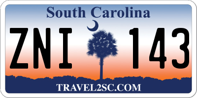 SC license plate ZNI143